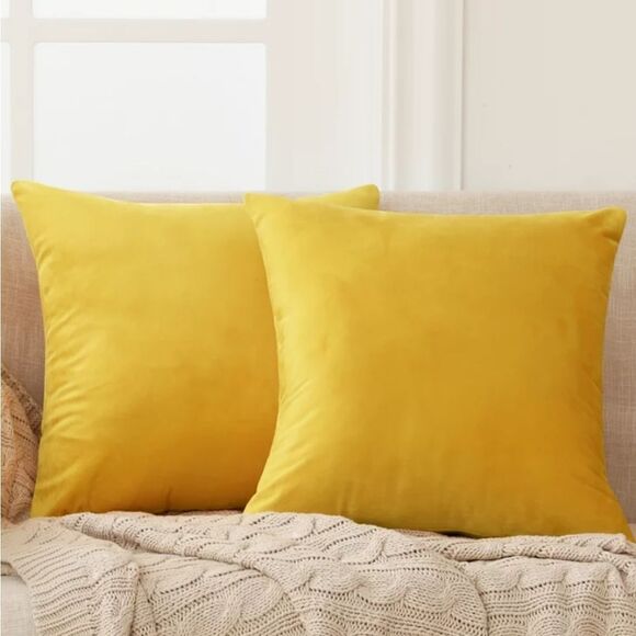 TELERIE VISCONTI VENETIAN VELVET ITALIAN LUXURY PILLOW 20" x 20" SHAM YELLOW - Picture 1 of 16